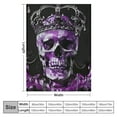 thumbnail image 4 of Autua Skull Crown Purple Warm Lightweight Blanket Soft Fleece Blankets Throw Blanket Living Rooms Sofa Decor Cow Gifts All Seasons 50x60in, 4 of 6