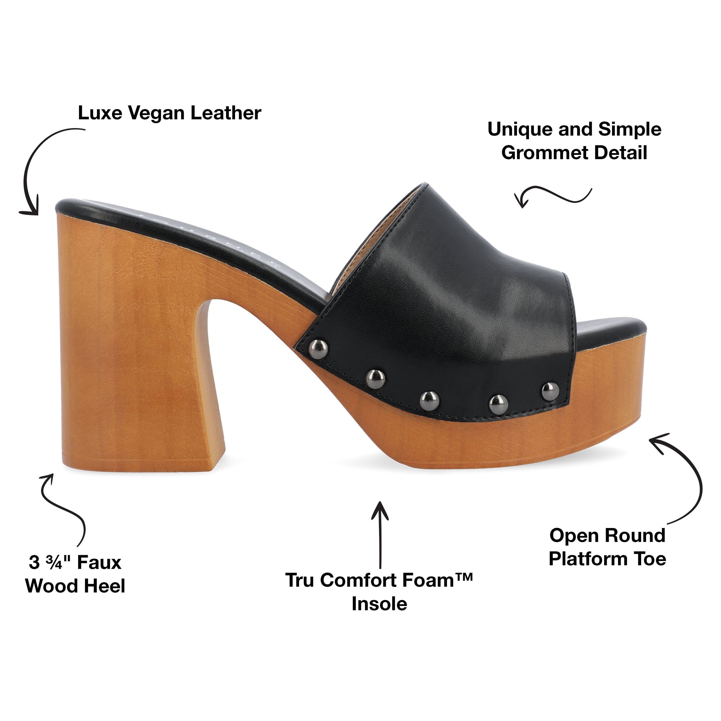 Journee Collection Womens Veda Tru Comfort Foam Platform Clog Open Toe Sandals