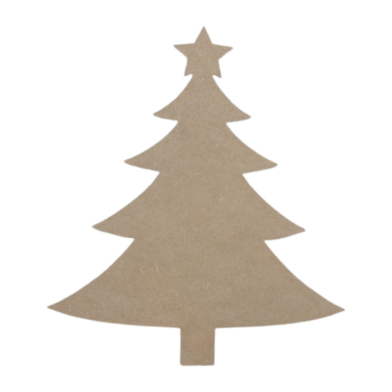 Wooden Christmas Tree With Star, Unfinished MDF Decorative Cutout, DIY ...