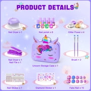 GORISP Kids Nail Polish Kit For Girl4-6-Year-Old Girls' Nail Polish Set, Children's Nail Strippable Set Designed For Girls, Special Children's Nail Polish Set For Girls With Unicorn Theme Storage Box