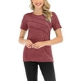 thumbnail image 2 of Innerwin Haut d'Entraînement Col Rond T-Shirt Femme Yoga Ourlet Évasé Séchage Rapide Rouge TTG, 2 of 9