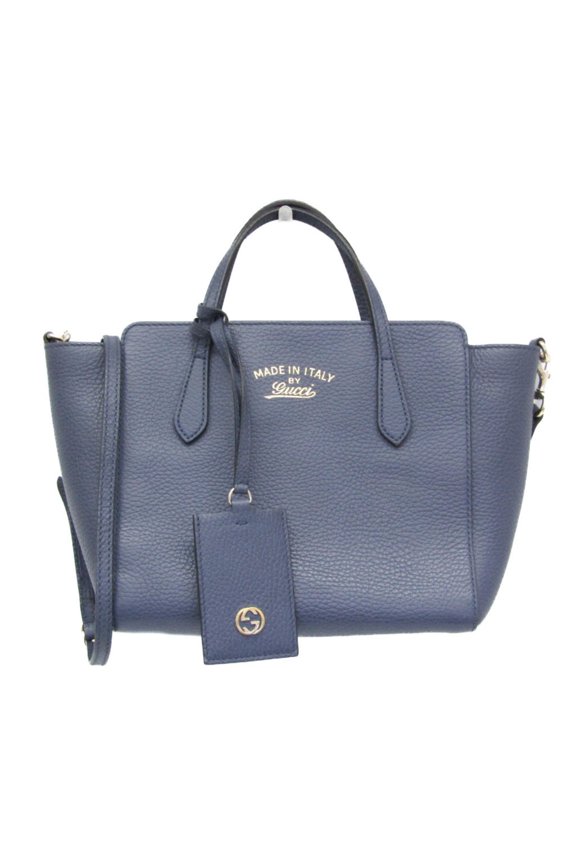 Pre-Owned Gucci Gucci Swing 368827 Women's Leather Handbag,Shoulder Bag Blue