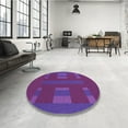 thumbnail image 4 of Ahgly Company Machine Washable Indoor Rectangle Transitional Dark Magenta Purple Area Rugs, 8' x 12', 4 of 7