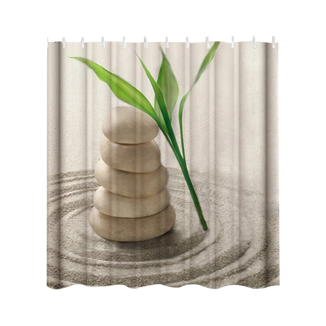 Cortinas de ducha impermeables 3D Cortina de baño de lino Decoración de baño Tipo 10 180x180cm Advancent HA6767-10B