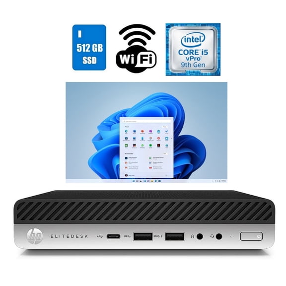Restored HP EliteDesk 800 G5 SFF Desktop Computer Intel Core i5 9th Gen 16GB Ram 512GB SSD Wi-Fi Windows 11 Pro (Refurbished)