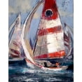 thumbnail image 2 of Heighton, Brent 12x14 White Modern Wood Framed Museum Art Print Titled - Open Sails II, 2 of 4