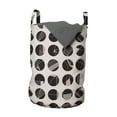 thumbnail image 1 of Modern Laundry Bag, Abstract Theme Circles Geometric Motifs Pattern, Hamper Basket with Handles Drawstring Closure for Laundromats, 13" x 19", Taupe Blush, by Ambesonne, 1 of 4