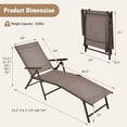 thumbnail image 2 of Gymax Outdoor Adjustable Chaise Lounge Chair Patio Beach Folding Recliner Lounge Brown, 2 of 8