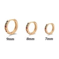 thumbnail image 2 of Aros de plata para mujer, aros de plata de ley S925 con circonitas AAA, aros hipoalergénicos pequeños para dormir para regalo de cumpleaños - plata/oro/oro rosa, 2 of 5