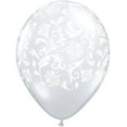 thumbnail image 3 of 24 pc Elegant Clear Damask Lavender & Silver Latex Balloons Party Decoration Baby Birthday Wedding Bridal Shower, 3 of 5
