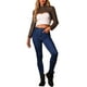 thumbnail image 2 of Chaqueta recortada de manga larga con cremallera y cuello alzado de cuero sintético para mujer INSPIRE CHIC XS Marrón, 2 of 6
