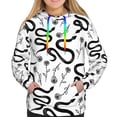 thumbnail image 4 of Hoodies for Women - Funny Black Snake Rose Comfrt Colour Drawstring Women'S Fashion Hoodies & Sweatshirts, Fall Outfits Clothes for Women 2024 Pullover with Kangaroo Pocket, 4 of 7