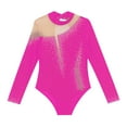 thumbnail image 3 of TiaoBug Kids Girls Dance Leotard Gymnastic Sparkly Figure Ice Skating Jumpsuit Athletic Bodysuit Hot Pink 10, 3 of 7