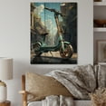 thumbnail image 2 of Designart "Electric Glide Turquoise Gold Scooter" Scooter Print on Natural Pine Wood, 2 of 5