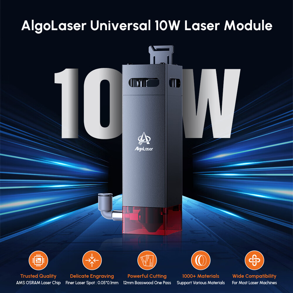 Algo 40W Engraving Cutting Module for Wood, 10W Optical Power Engraver Module, Double Ultra-Fine Compressed Spot Higher Accuracy Engraver Head for Cutter & Engraver Machine, 24V