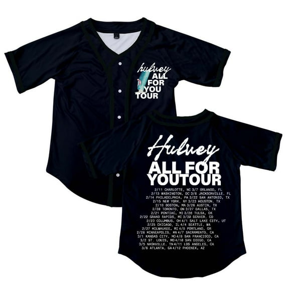 Hulvey All for You Tour 2025 Merch Button V-Neck Shirt Women Men Short Sleeve Streetwear Clothes