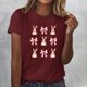 thumbnail image 2 of Tops de Cuello Redondo para las Mujeres Impreso Manga Corta Suéter Camiseta de Imitación Rack, Top Casual de Moda para el Hogar Diario Y el Trabajo, 2 of 4