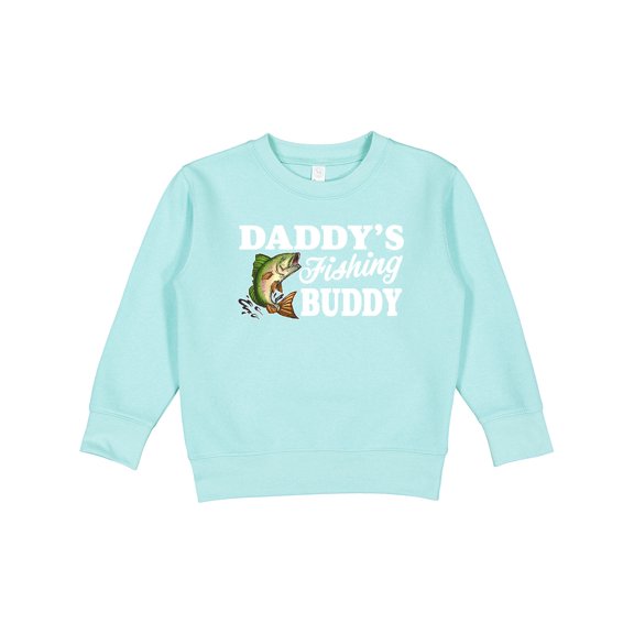 Inktastic Daddy's Fishing Buddy with White Text Toddler Sweatshirt