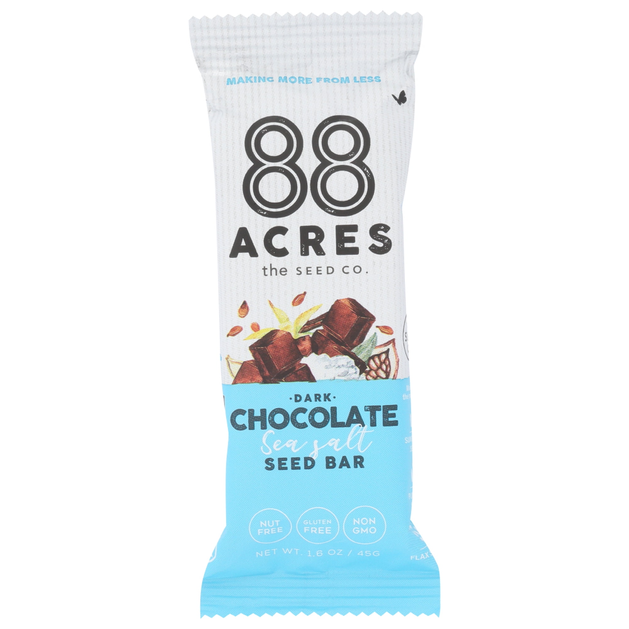 88 Acres Granola Bar, Chocolate And Sea Salt Craft Seed Bar, 1.6 Oz, Pack Of 9