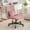 Velvet Light Pink, variant on Criss Cross Chair, Office Chair Cross Legged with Wheels, Armless Office Chair, Velvet Desk Chairs with Wheels for Home Office, Meditation, Makeup