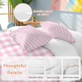 thumbnail image 3 of Pink Bedding 3 Piece Duvet Cover Set California King, Country French Rustic Buffalo Plaid Modern Art Soft Microfiber Comforter Cover with Zipper Closure & Pillowcases, FadeResistant Quilt Cover, 3 of 9