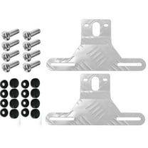 MODANU 2 Pack Trailer License Plate Bracket Holders- Aluminum Car Tag Frame for Truck/RVs/Boats, Universal License Plate Light Mounting Kit with Screw Caps, Silver