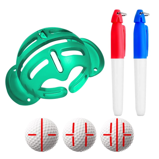 Golf Ball Markers Accessories Golf Ball Alignment and Identification Tool 2 Golf Ball Marking Stencil Green