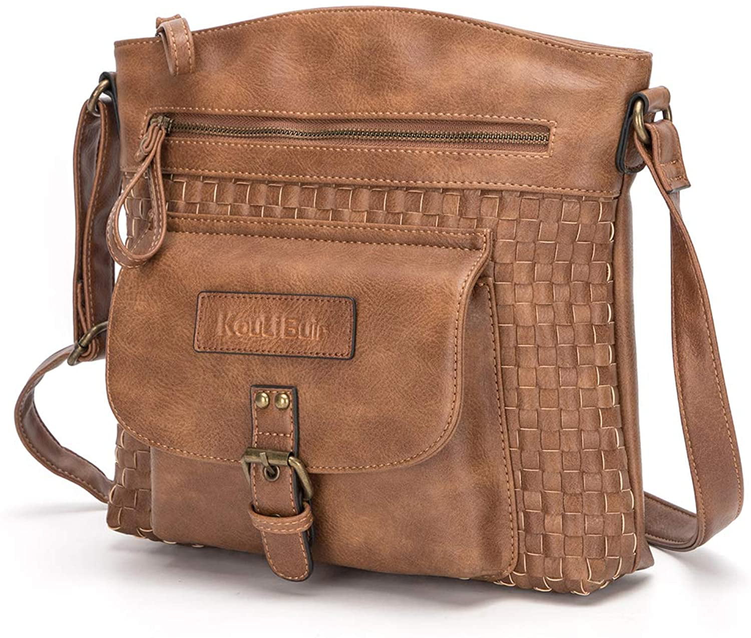 KouLi Buir Crossbody Purses for Women PU Leather Shoulder Handbags Sling Bag Crossboby Bags Medium Multi Pockets 
