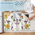 thumbnail image 5 of Spring Floral Cabinet Curtain 28"Wx35"L, Dustproof Under Sink Skirt with Self Adhesive Tape, Summer Botanical Birds Vintage Cabinet Curtain Cover for Bathroom Vanity, Kitchen Sink, Laundry Room, 5 of 9