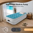 thumbnail image 6 of Twin Air Mattress with Built-in Pump - 18" Extra Thick Inflatable Bed for Camping & Home,Light Blue,3-Min Self Inflating with Carrying Bag., 6 of 9