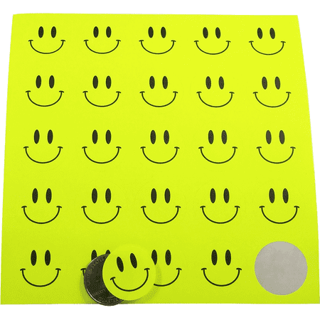 Fluorescent Yellow Smiley Face Dot Circle Stickers 1 Inch Round Labels 10 Sheets of 25 Stickers 250 Total