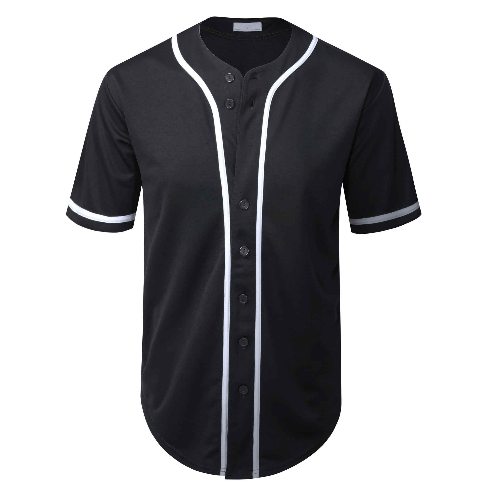 Men's Black Blank Baseball Jersey, Retro Classic Baseball Shirt