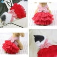 thumbnail image 6 of Dog Tutu Dresses Puppy Bow Knot Dress Pet Princess Dresses Striped Mesh Puppy Dog Dresses for Small Medium Cat Puppy Doggie Thanksgiving Christmas Clothes, 6 of 7