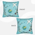 thumbnail image 3 of Bingfone Travelling On Airplane Linen Throw Pillow Covers Cushion Case Pocket Button Vintage Farmhouse Pillowcase For Sofa Couch Bed 16"X16", 3 of 9