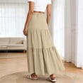 thumbnail image 5 of Maxi Flowy Skirts for Women Summer High Waisted A Line Tiered Pleated Cute Boho Long Skirt, 5 of 7