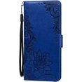 thumbnail image 2 of Wallet Case for Samsung Galaxy A23 5G/4G, Lace Flower Shockproof PU Leather Double Buckle Case with Cash Card Slots and Kickstand Function Cover for Samsung Galaxy A23, LSSK Blue, 2 of 16