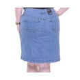 thumbnail image 3 of Button-Front Indigo Wash A-Line Denim Skirt Indigo 10, 3 of 3