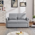 thumbnail image 3 of 55" Convertible Sofa Bed, Adjustable Sleeper Sofa with Pull Out Bed,Adjustable Backrest Loveseat Sofa with 2 Pillows and Rivets Armrest,Lounge Sofa for Living Room Bedroom Office, 3 of 7