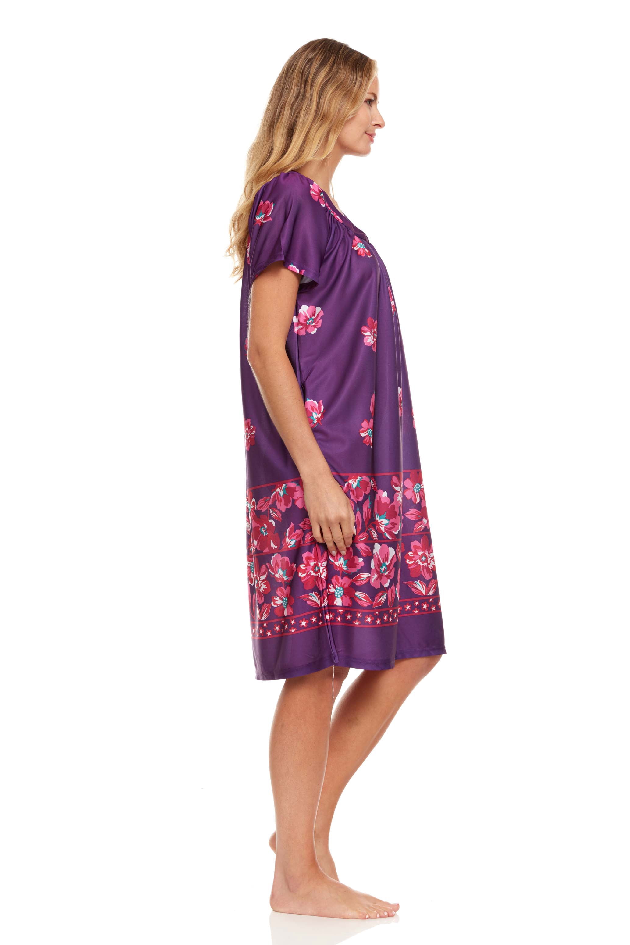 Peignoir De Nuit Long Lati Fashion - Boutonnage Devant, Manches Longues - Neuf Avec étiquettes