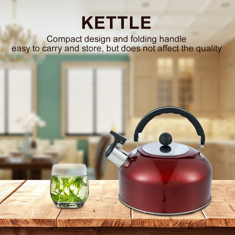 Duety Stainless Steel Whistling Camping Kettle， 3L Portable