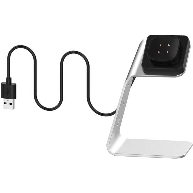 Smart Watch Magnetic Charger Dock Intalligent Watch Charger Dock Smart Bracelet Aluminum Charging Stand Station Compatible with Sense/Versa 3 Charger Stand Charging Cable Base Cradle