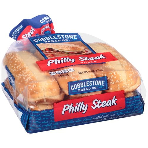 Cobblestone Bread Co. Philly Steak Rolls 15 oz. Bag by Flowers Bakeries, LLC