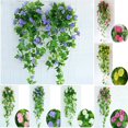 thumbnail image 1 of Cheer.US Flores de vid Plantas de vid artificiales falsas - Flores artificiales Flores falsas Gloria de la mañana Vid Hiedra Guirnaldas colgantes para bodas Fiesta Jardín Decoración de pared Flores, 1 of 7