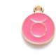 thumbnail image 2 of 20Pcs Alloy Enamel Constellation Pendants Flat Round with Constellation Pendant Charm Cerise Pendant Decoration 22x18x2mm Hole: 1.5mm, 2 of 3