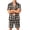 BJK36-Orange, variant on Men'S Satin Silk Pajama Set Plaid Short Sleeve Button Down Pjs Set, Lightweight Breathable Sleepwear Two Piece Lounge Set White 2XL