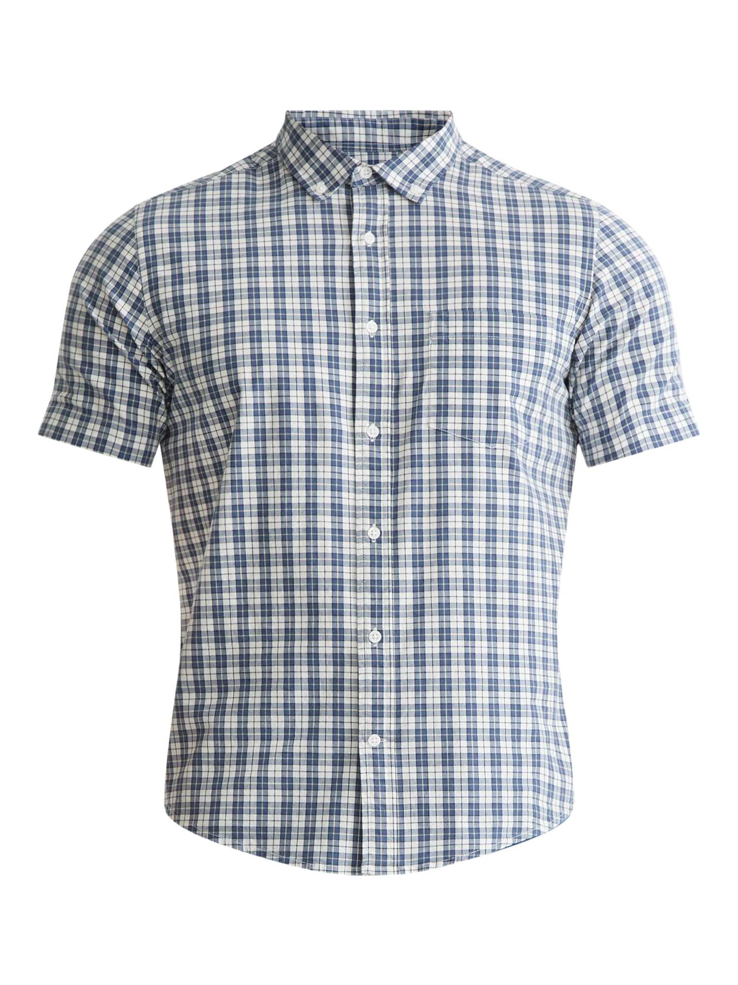George Men's & Big Men's Classic Fit Short Sleeve Button-Up Poplin Shirt, Sizes S-3XL
