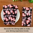 thumbnail image 5 of GZHJMY Valentine's Day Black Pink Red Heart Cloth Napkin Kitchen Dining Table Every Day Use Collection Festive Holiday Spring Mother's Day Romantic Gift 1 Pack 20" × 20", 5 of 6