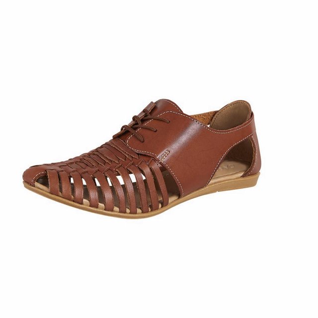 Huarache cerrado Mujer Casual Café Agujetas Castalia Casual