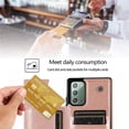 thumbnail image 4 of Design for Samsung Galaxy Note 20 5G Wallet Phone Case with Tempered Glass Screen Protector Credit Card Holder Slot, Leather Stand Kickstand Magnetic Back Flip Protective Cover Cases Rose gold, 4 of 12