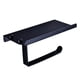 thumbnail image 1 of Soporte para toallas de papel negro con estante, autoadhesivo o perforador, soporte para papel higiénico, soporte para rollo de papel para baño, cocina, organización y almacenamiento, 1 of 4
